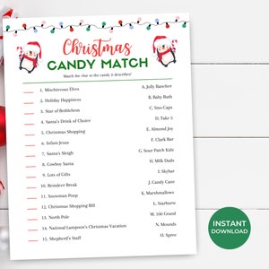 Christmas Candy Game, Christmas Game for Adults, Fun Christmas Game, Christmas Family Game, Office Christmas Party Game, Holiday Game