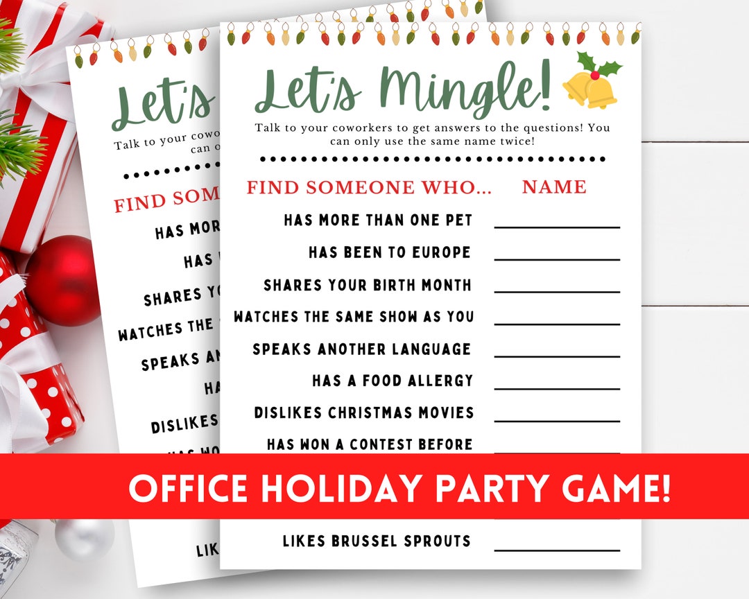 Let's Mingle Office Party Game, Office Ice Breakers, Work Party Ice ...