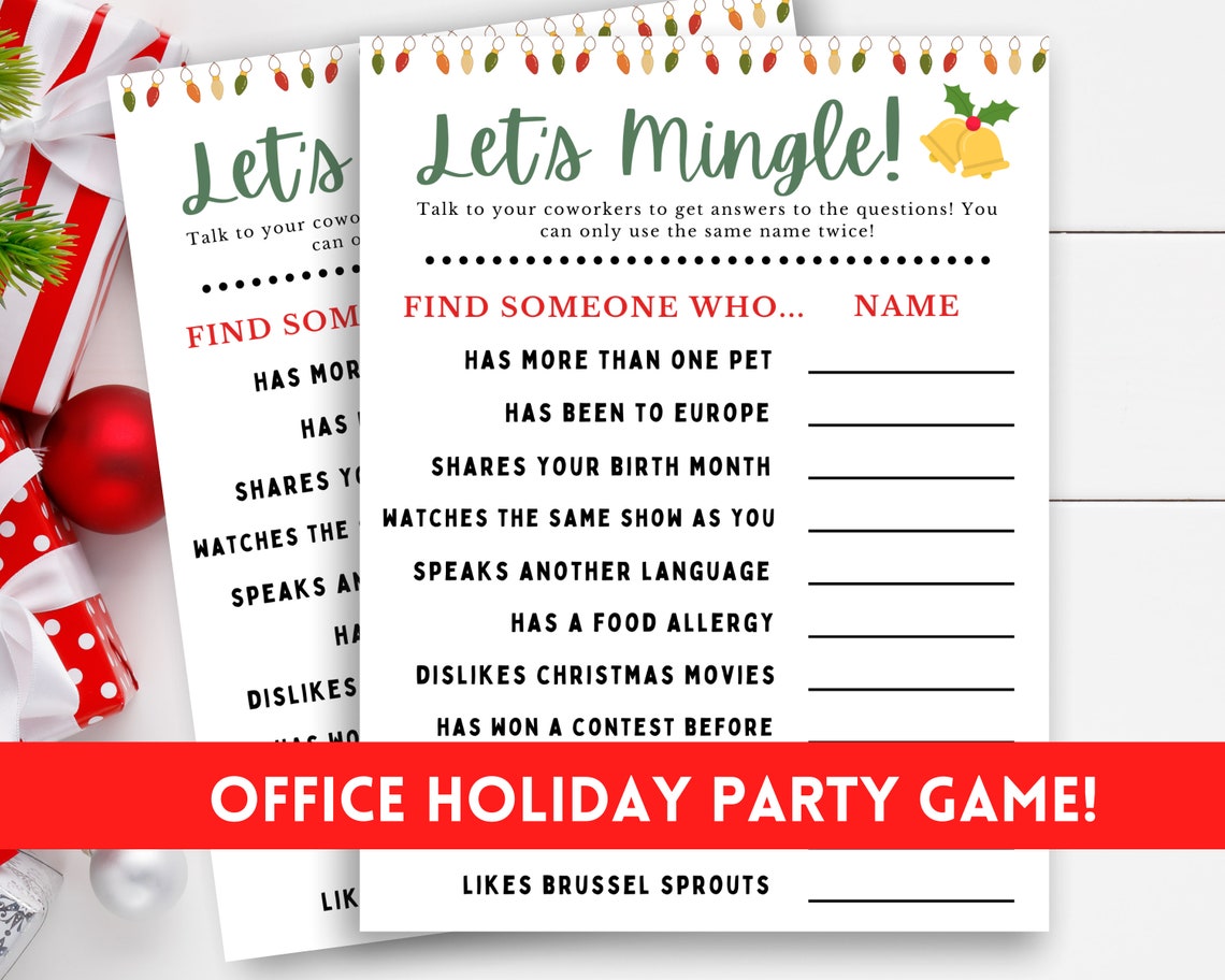 Let's Mingle Office Party Game Office Ice Breakers Work - Etsy