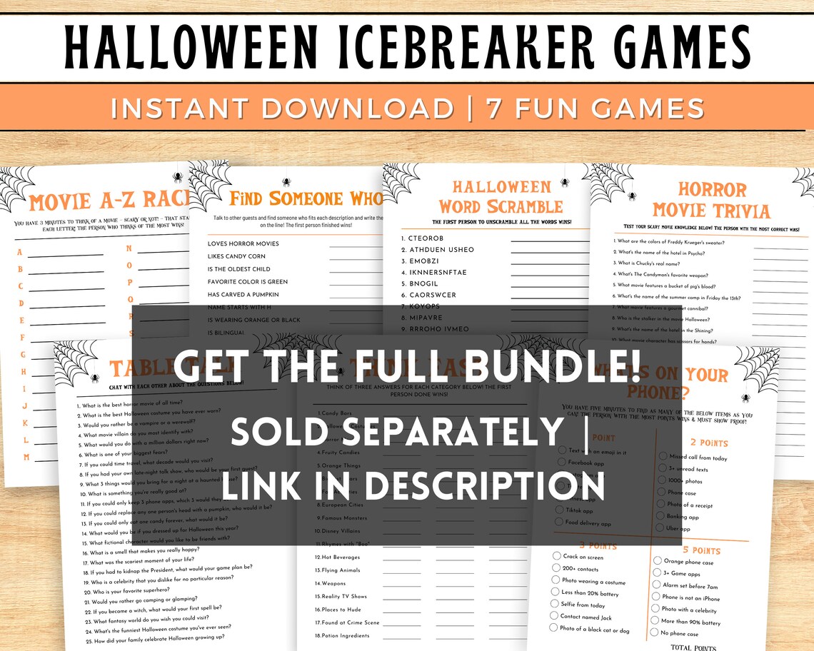 Halloween Icebreaker Questions Halloween Conversation Etsy