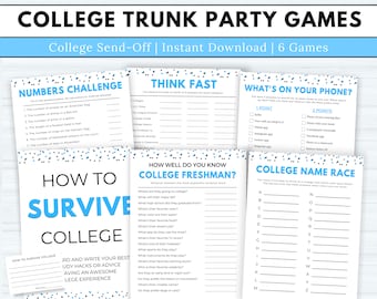 College Trunk Party Games,  College Going Away Party Games, College Send Off Games, College Farewell Party, Graduation Party Games