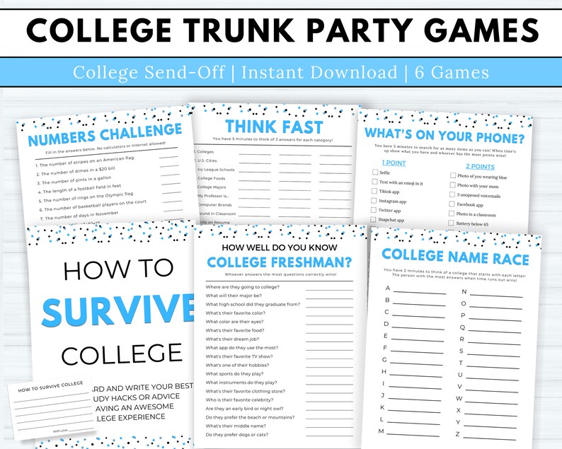 College Trunk Party Games