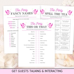 Tea Party Games Bundle, Printable Tea Party Games for Adults, Tea Party ...