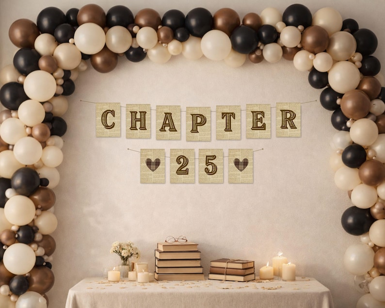 Vintage Chapter Birthday Banner Printable, Chapter 30 Theme, Book Lover ...