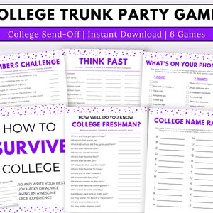 College Going Away Party Games, College Farewell Party Games, College Send Off Games, College Trunk Party, Graduation Party Games