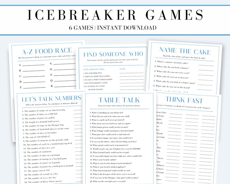 Fun Icebreaker Games Icebreaker Activities Dinner Party Etsy Fun Icebreaker Games Icebreaker Activities Dinner Party Etsy