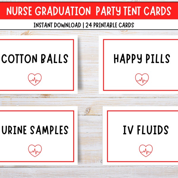 Nursing Party Tent Cards, Medical Party Place Food Cards, Nurse Retirement Food tent cards, Nurse Party Place Cards