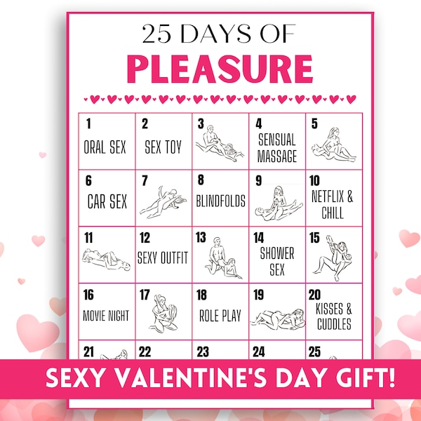 Valentine's Day Calendar, Sexy Valentine's Day Gift, Valentine's Day Gift for Boyfriend, First Valentine's Day Gift, Valentine's Day Gift