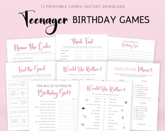 Teenager Birthday Party Games, Teen Girl Birthday Games Bundle, 13th 14th 15th 16th Birthday Games, PreTeen Birthday Games, Tween Birthday