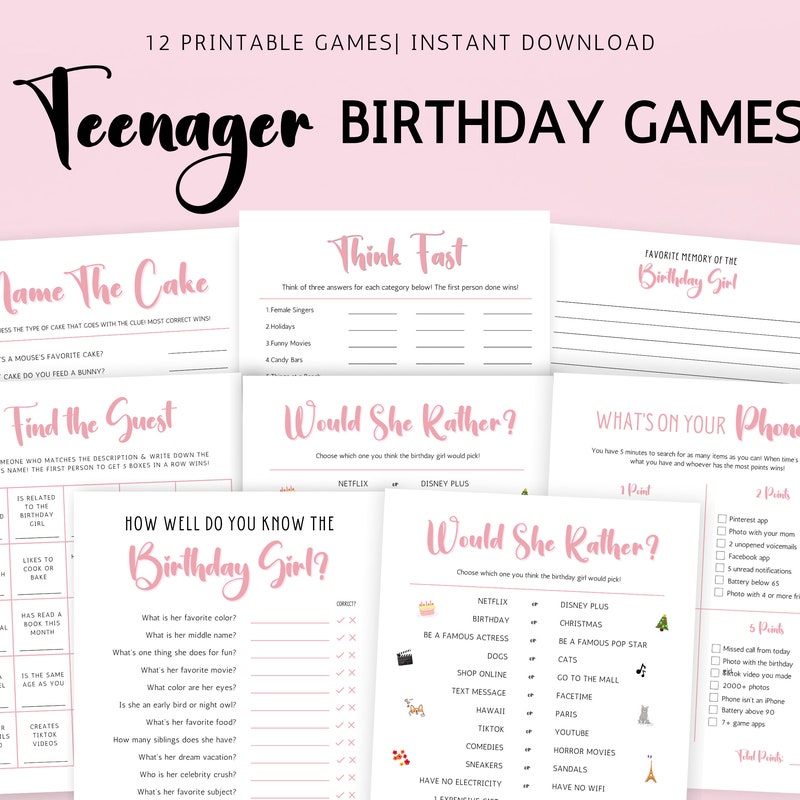 Birthday Party Games - Etsy