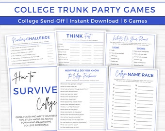College Trunk Party Games Royal Blue, College Farewell Party Games, College Send Off Game, College Going Away Party, Graduation Party Game