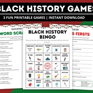 Black History Games Bundle, Black History Month Games, Black History Bingo, Educational Games, Black History Games for Kids