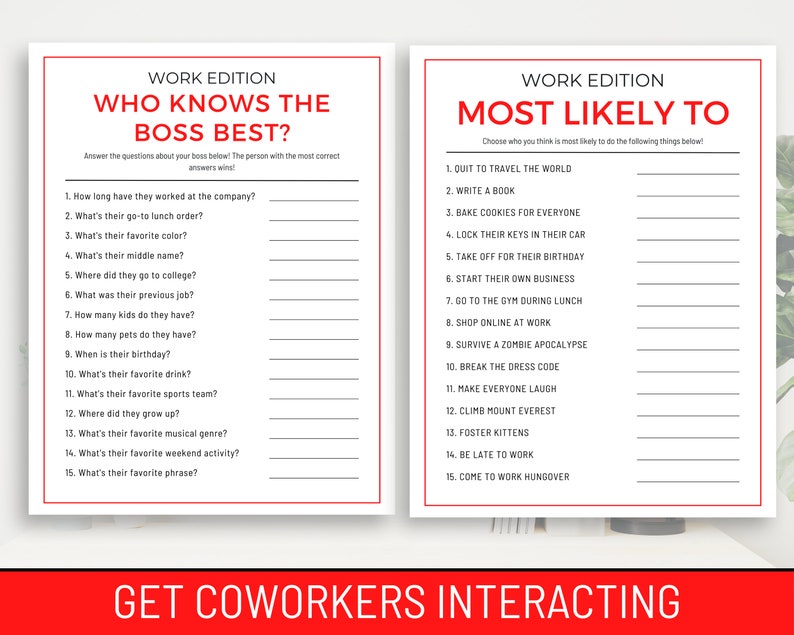 Work Party Games Office Party Games Team Building Games Etsy