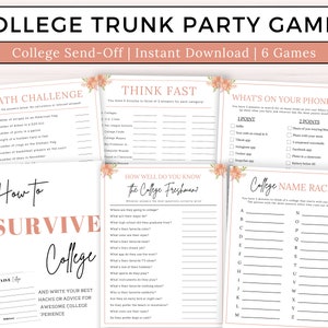 College Going Away Party Games, College Trunk Party Games,  College Send Off Games, College Farewell Party, Graduation Party Games