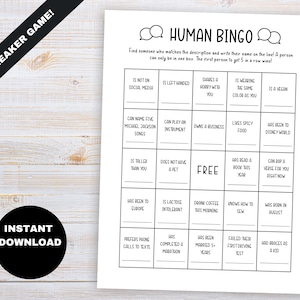 Human Bingo. Icebreaker Bingo, Party Starter Games, Icebreaker Games, Office Party Games, Dinner Party Games, Adult Party Games, 6 Cards