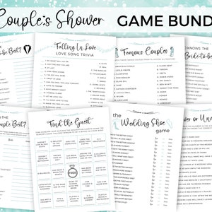 Couples Shower Games Bundle, Couple's Shower Games, Bride and Groom Games, Joint Wedding Shower, Wedding Shower Games Printable