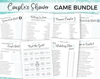Couples Shower Games Bundle, Couple&#39;s Shower Games, Bride and Groom Games, Joint Wedding Shower, Wedding Shower Games Printable
