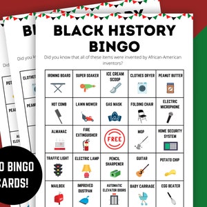 Bingo del mese della storia dei neri, 20 carte del bingo della storia dei neri, giochi del mese della storia dei neri, attività del mese della storia dei neri, giochi Black Lives Matter