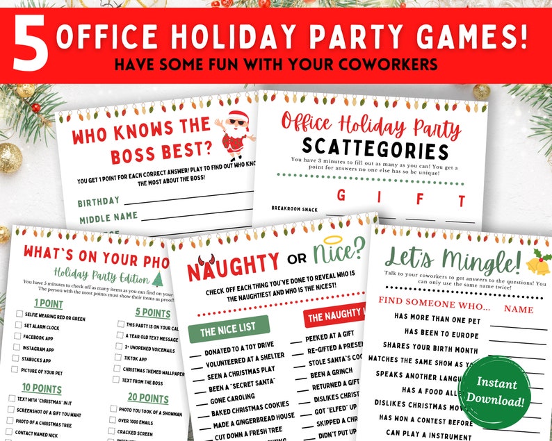 Office Christmas Party Games Office Holiday Party Games - Etsy