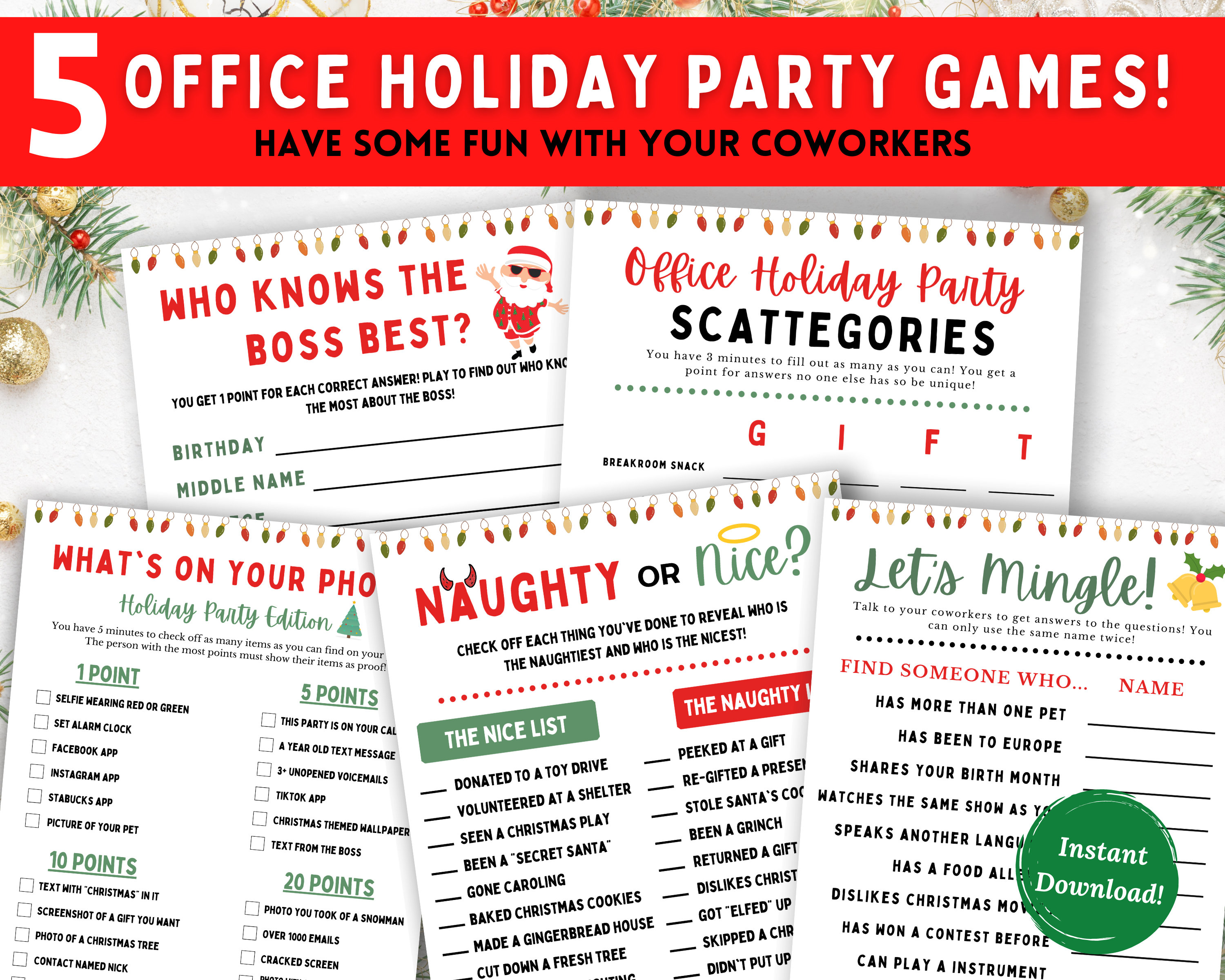 Office Christmas Party Games Office Holiday Party Games - Etsy.de