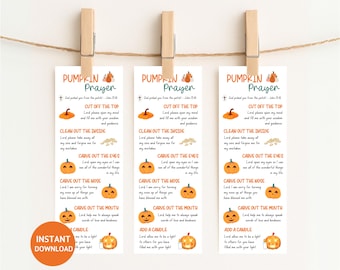 Pumpkin Prayer Bookmarks, Digital Download