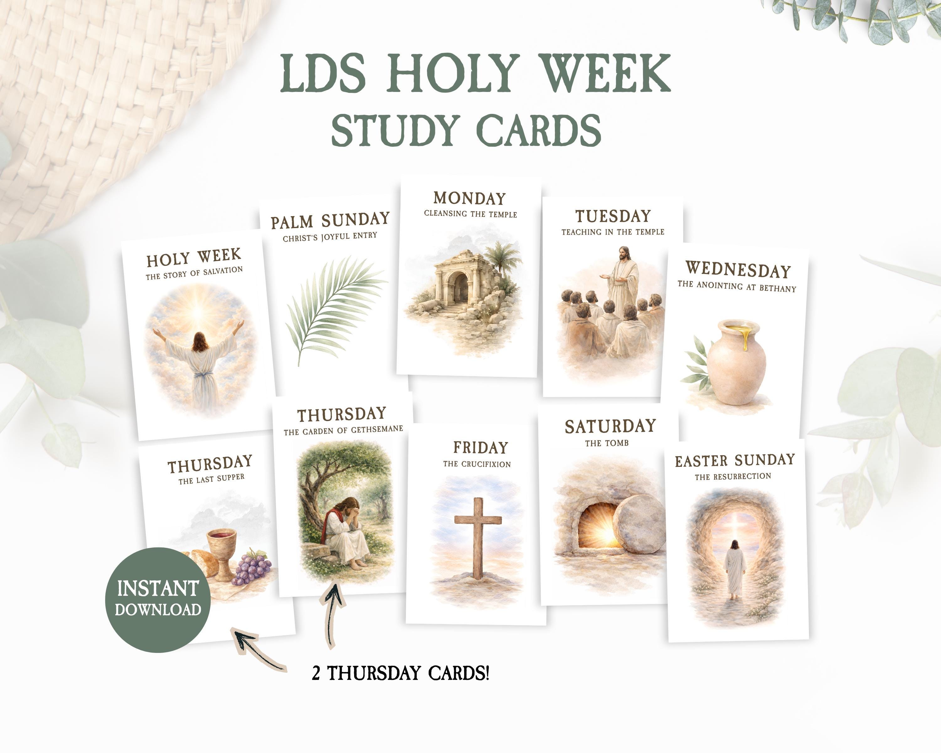 LDS Holy Week Study Cards, Easter Week Story Cards, LDS Easter ...