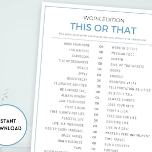 Office Game Printable, Office Party Game, Work Party Game, Game for Work, Team Meeting, Team Building Games, Retirement, Conference Games