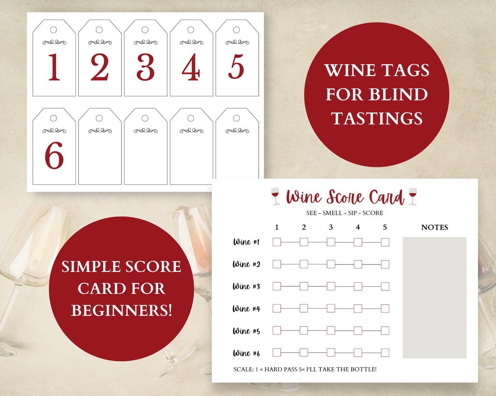 Wine Tasting Kit Wine Tasting Party Kit 6 Wines Wine Etsy
