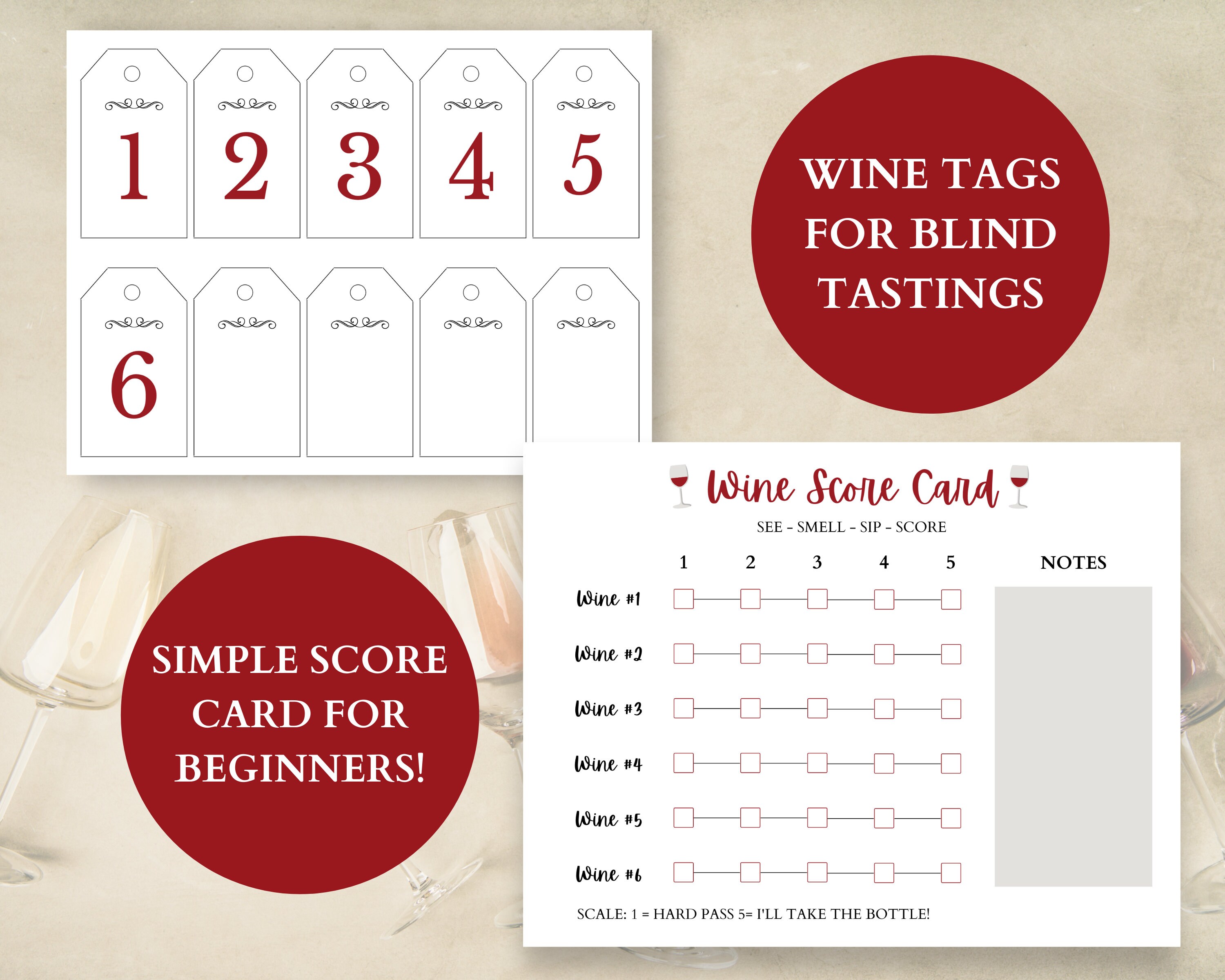 Wine Tasting Kit Wine Tasting Party Kit 6 Wines Wine Etsy