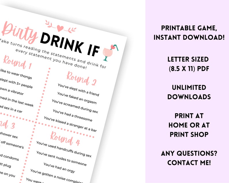 Dirty Drink If Zoom Drinking Games Fun Game for Adults Etsy