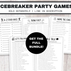 Icebreaker Game, Icebreaker Questions, Printable Adult Party Games, Icebreaker Questions for Work, Dinner Party Games, Adult Party Games image 3