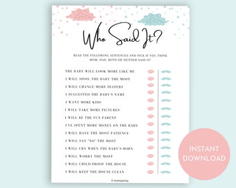 Gender Reveal Games, Virtual Baby Shower Games, Printable Gender Reveal Game, Printable Baby Shower Game, Gender Reveal Party Ideas