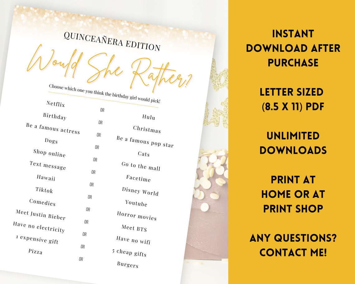 Quinceanera Games Quinceanera Party Ideas Quinceañera Games Etsy