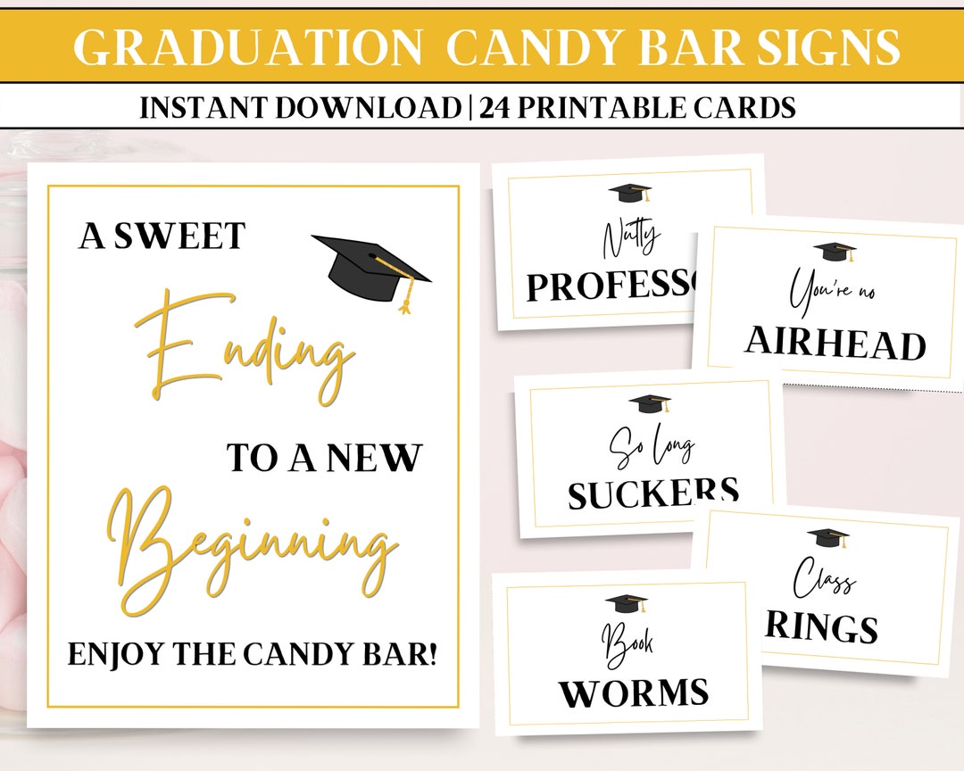 Graduation Candy Bar Signs, Graduation Candy Buffet Labels, Graduation ...