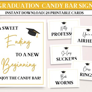 Graduation Candy Bar Signs, Graduation Candy Buffet Labels, Graduation ...