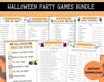 Halloween Games Adult, Halloween Party Games Bundle,  Printable Halloween Games, Halloween Party Games for Adults, Halloween Games