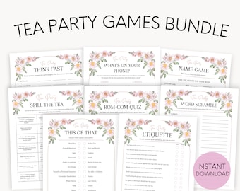 Juegos de fiesta de té, juegos de fiesta de té para adultos para niños, actividades de fiesta de té, juegos de fiesta de té en el jardín, despedida de soltera de fiesta de té, té de la tarde