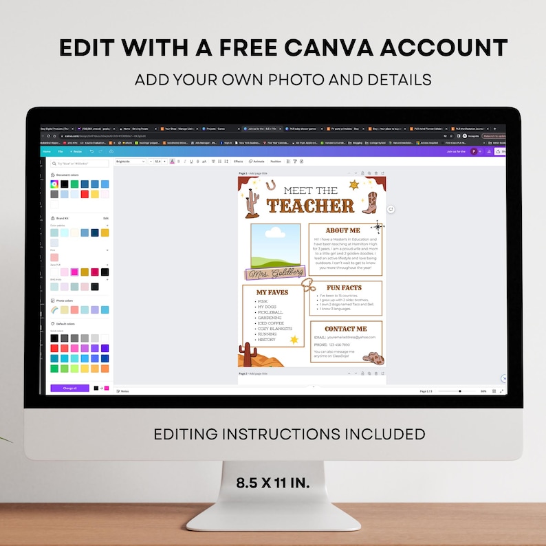 Meet the Teacher Template Western, Editable Back to School Welcome ...