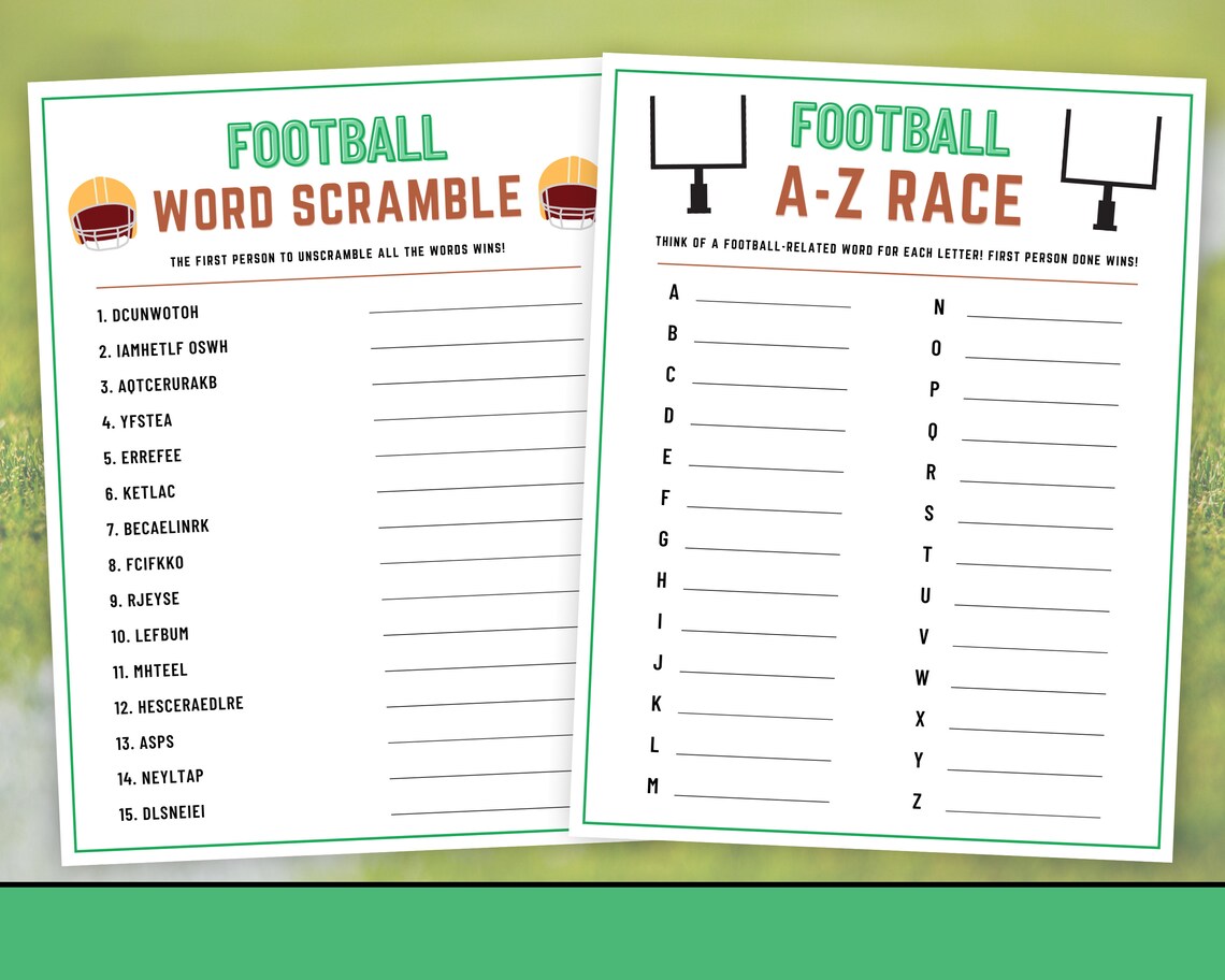 Football Party Games Bundle Football Watch Party Games Etsy