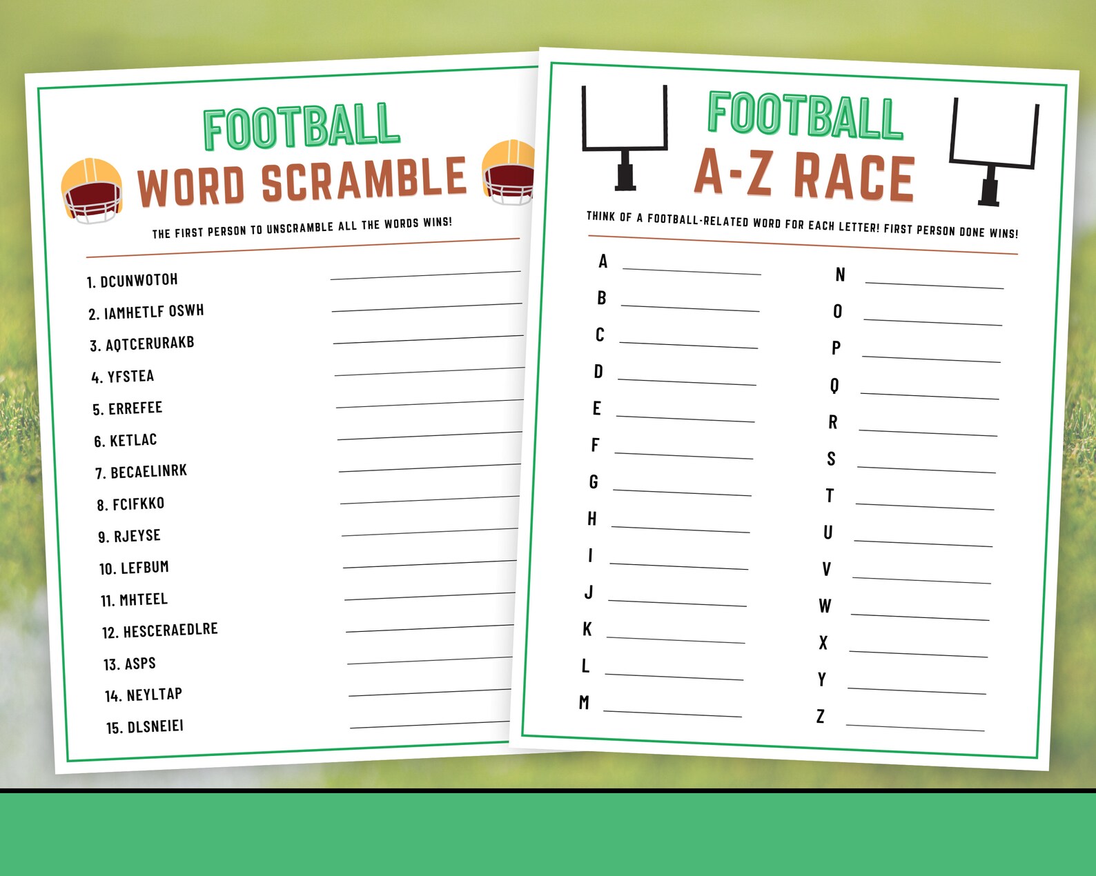 Football Party Games Bundle Football Watch Party Games Etsy