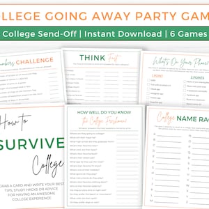 College Going Away Party Games Orange Green, College Farewell Party Games, College Send Off Game, College Trunk Party, Graduation Party Game