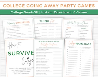 College Going Away Party Games Orange Green, College Farewell Party Games, College Send Off Game, College Trunk Party, Graduation Party Game