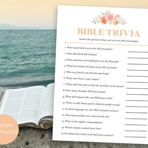 Bible Trivia, Church Party Game, Bible Game, Fun Church Game, Bible Party Games, Women&#39;s Retreat Games, Church Icebreaker Game