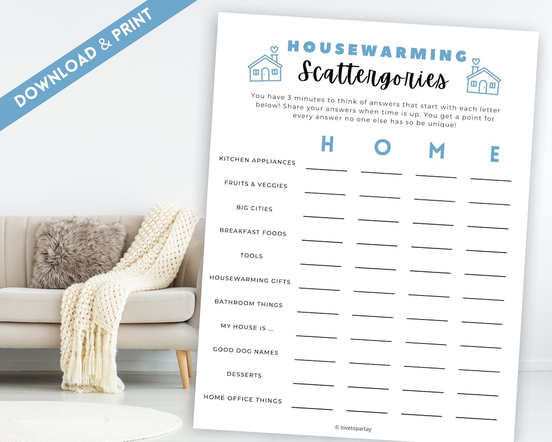 Housewarming Printable Game, Fun Housewarming Game, Housewarming Games ...