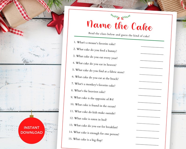 Printable Christmas Game Christmas Party Game Holiday Game Etsy