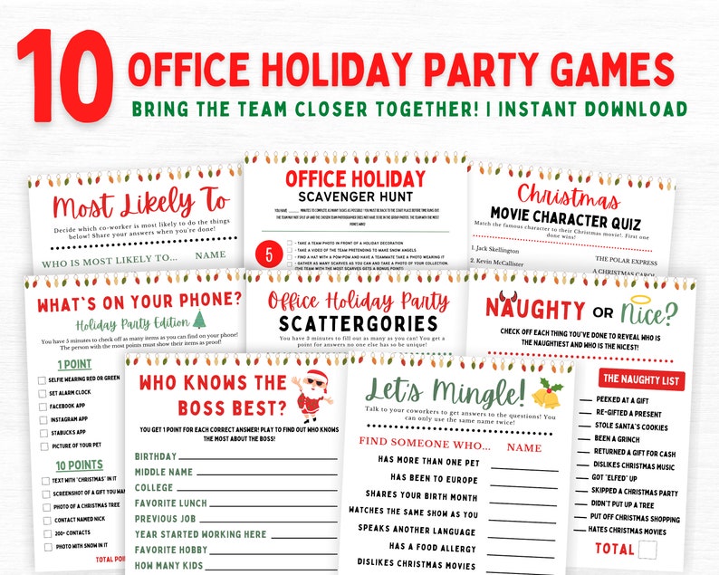 Office Holiday Party Games Office Christmas Party Games - Etsy