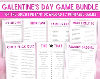 Paquete de juegos del día de Galentine, Juegos divertidos del día de Galentine, Juegos de fiesta del día de San Valentín, Juegos nocturnos de damas, Juegos de fiesta para solteros, Noche de chicas