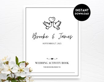 Livre d'activités de mariage pour enfants, livre de coloriage de mariage, livre d'activités de mariage pour enfants à imprimer, jeux de mariage pour enfants