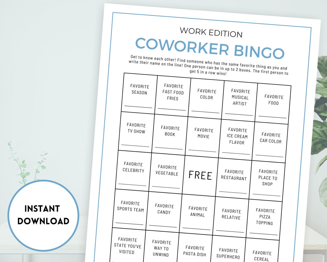 Printable Office Game Office Party Game Work Party Game - Etsy