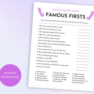 Women&#39;s History Month Game, Women&#39;s History Month Word Scramble, March 8 Games, Women&#39;s History Month Activity, Women&#39;s History Month
